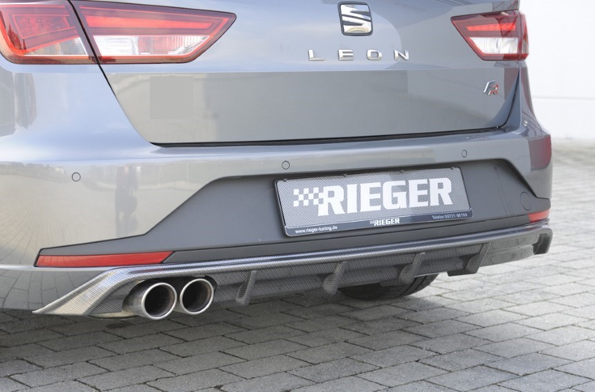 Diffuser Seat Leon F5 FR Rieger dubbele uitlaat links 5 dr. ST Carbon-look
