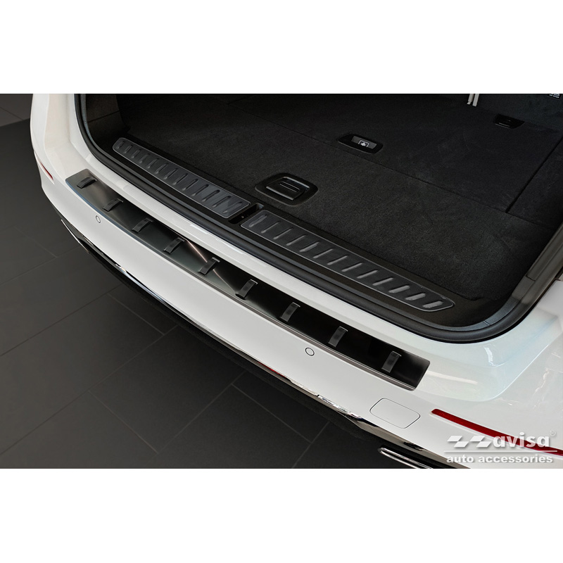 Black Stainless Steel Rear bumper protector  BMW 5-Series G31 FL Touring 2020-2024 excl. M-Sport 'STRONG EDITION'