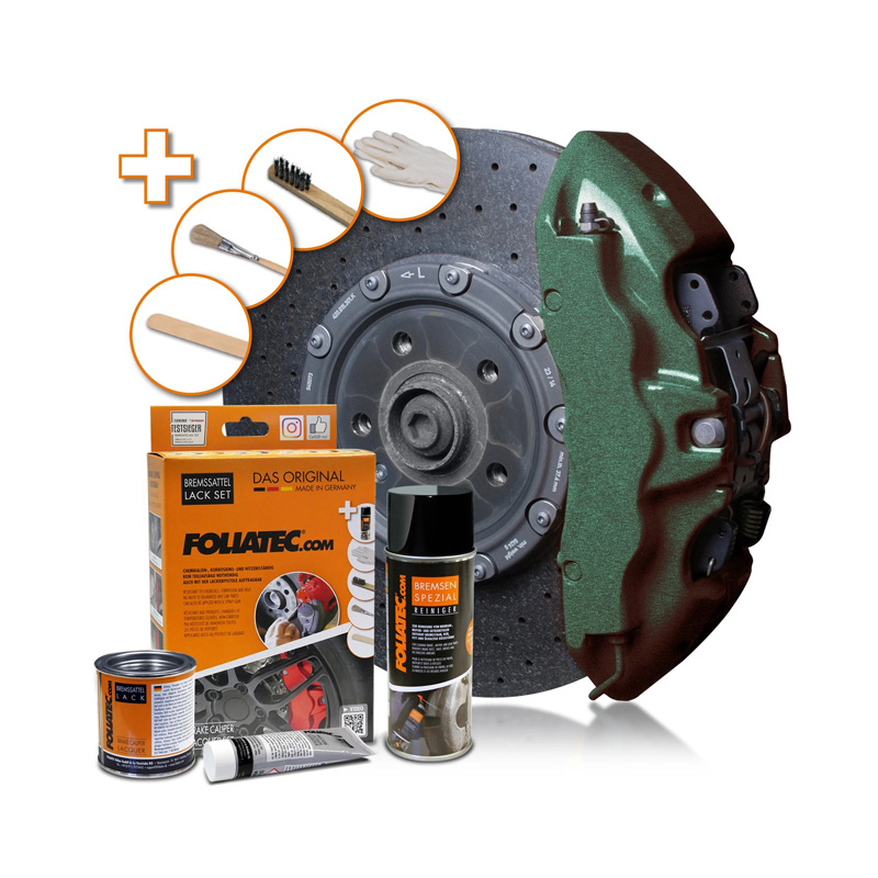 Foliatec Brake Caliper Lacquer Set - green hell metallic - 3 Components