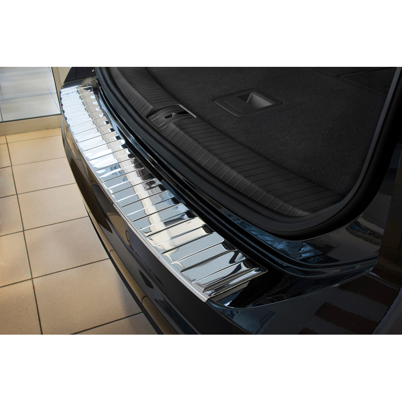 Stainless Steel Rear bumper protector  Volkswagen Touran III 2015- incl. R-Line 'Ribs'