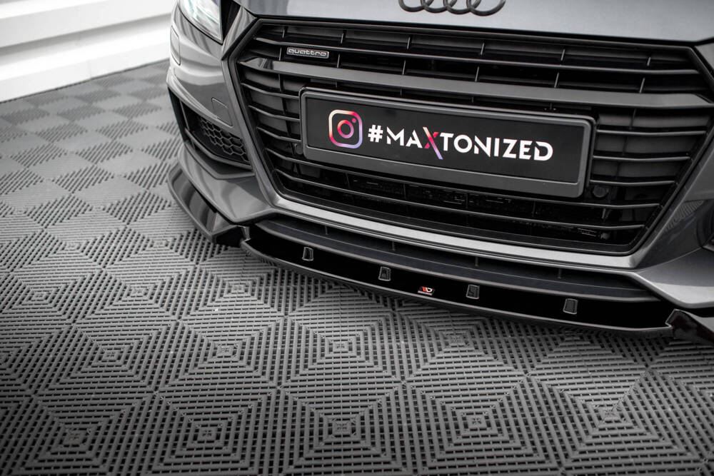Voorspoiler V.2 Audi TT S-Line / TTS 8S Maxton Glans Zwart