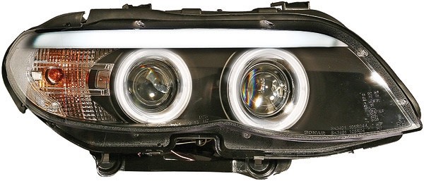 Koplampen BMW X5 E53 Xenon Angel eyes Zwart