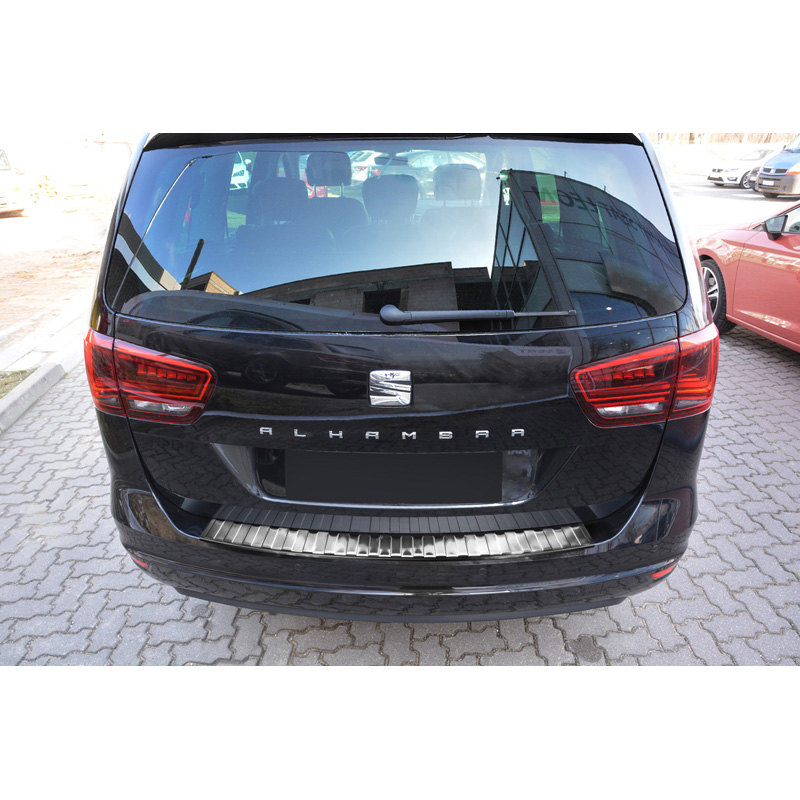 Stainless Steel Rear bumper protector  Seat Alhambra II / Volkswagen Sharan II 2010- 'Ribs'