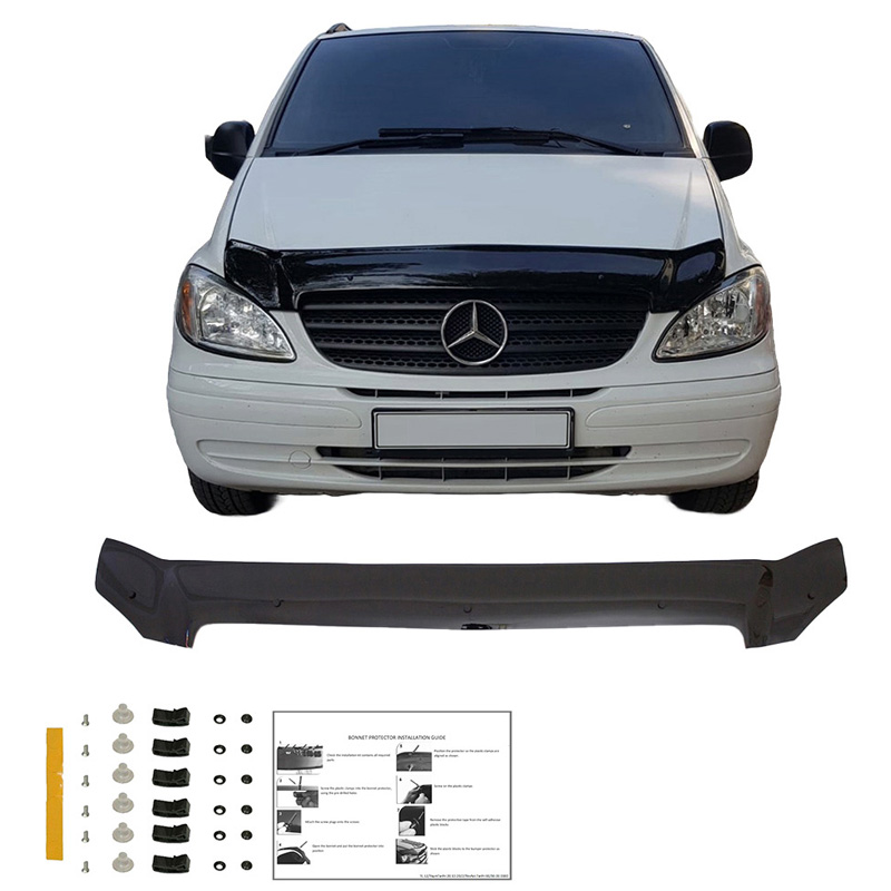 Motorkapbeschermer (steenslagcover)  Mercedes Vito W639 2003-2014 - Glanzend zwart