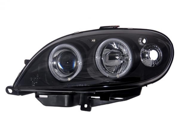 Koplampen Citroen Saxo 00-03 Angel Eyes zwart