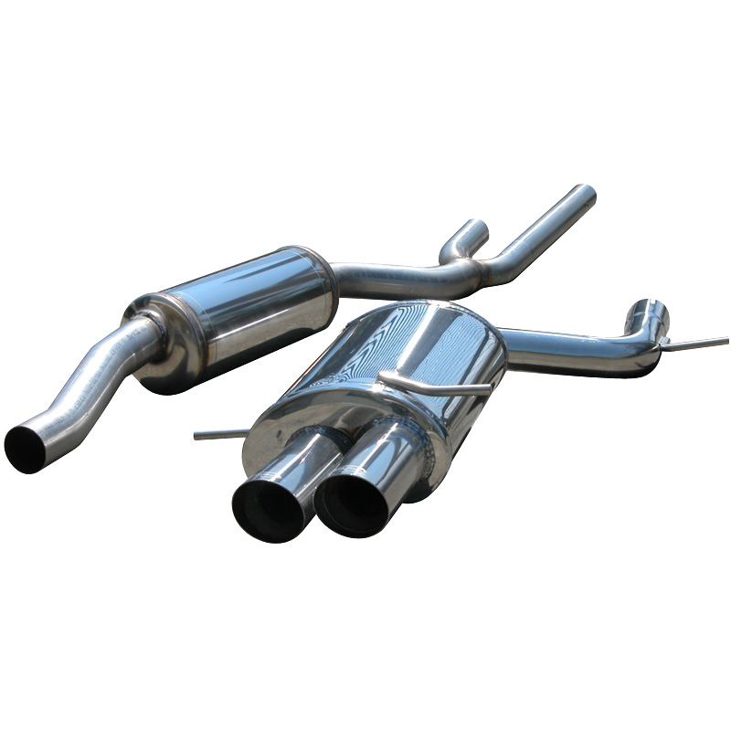100% Inox Mid silencer + Sport Exhaust  Audi S4 B5 2.7 BiTurbo 2x80mm Racing