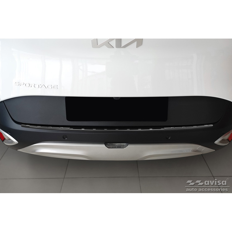 Black Stainless Steel Rear bumper protector  Kia Sportage V 2021- 'Ribs'
