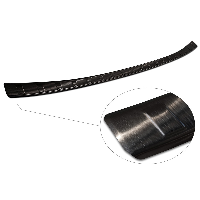 Black Stainless Steel Rear bumper protector  Nissan Qashqai III 2021- 'Ribs'