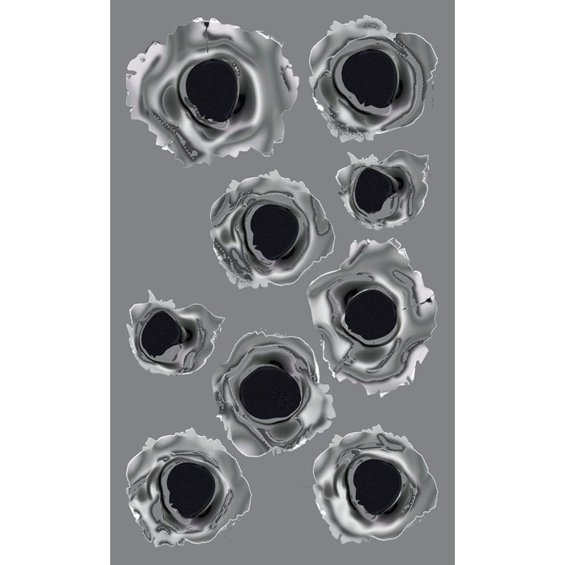 AutoTattoo Sticker Shotgun Traces 3D Chrome - 9,5 x 16,1 cm