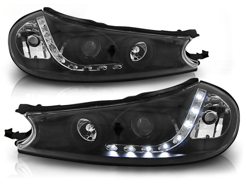 Koplampen Ford Mondeo 96-00 LED Devil Eyes DRL look zwart