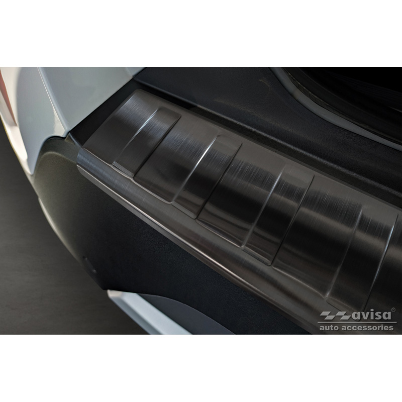 Zwart RVS Achterbumperprotector  Dacia Spring 2020- 'Ribs'