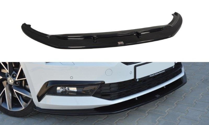 Voorspoiler Skoda Superb 3 Maxton Design glans zwart V.3