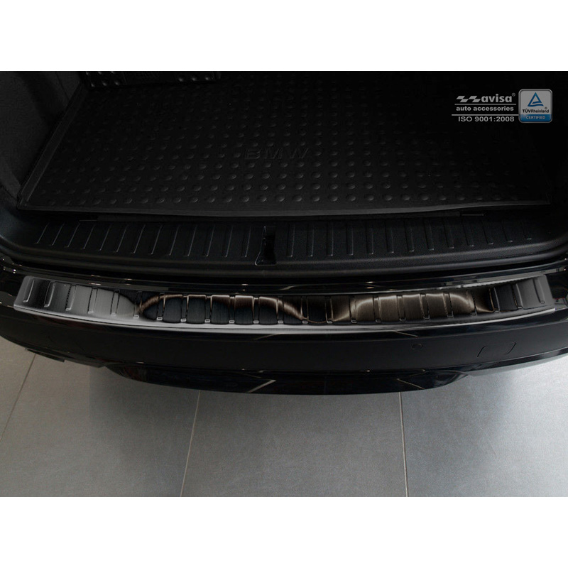 Zwart RVS Achterbumperprotector  BMW X3 F25 2010-2014 incl. M-Sport 'Ribs'
