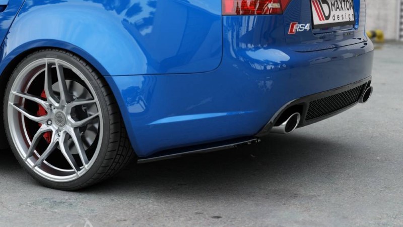 Achterzij Spoilers Audi RS4 Sedan B7 V.1 Glanzend Zwart