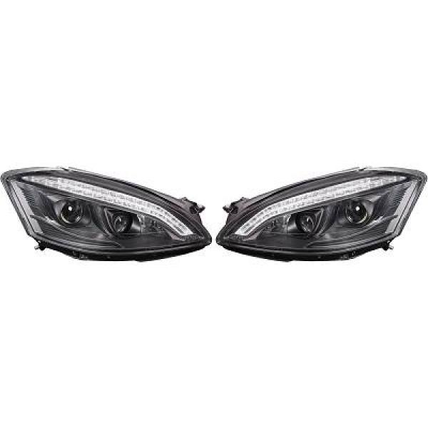 Koplampen Mercedes W221 LED 06-09 Zwart