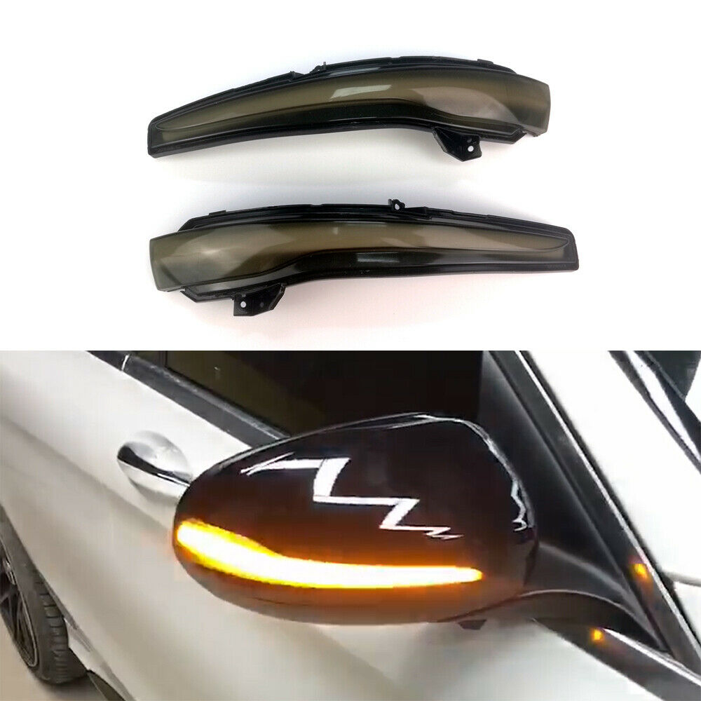 Side Mirror Turn Signals Mercedes W205 14-18 SMOKE LED Dynamic