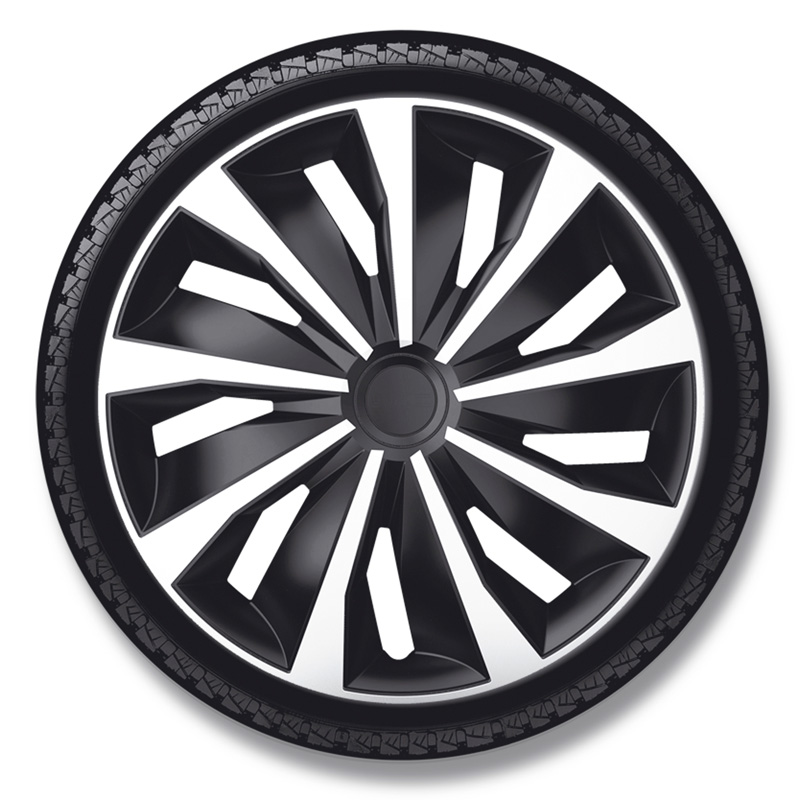 4-Delige Wieldoppenset Grip 16-inch zilver/zwart