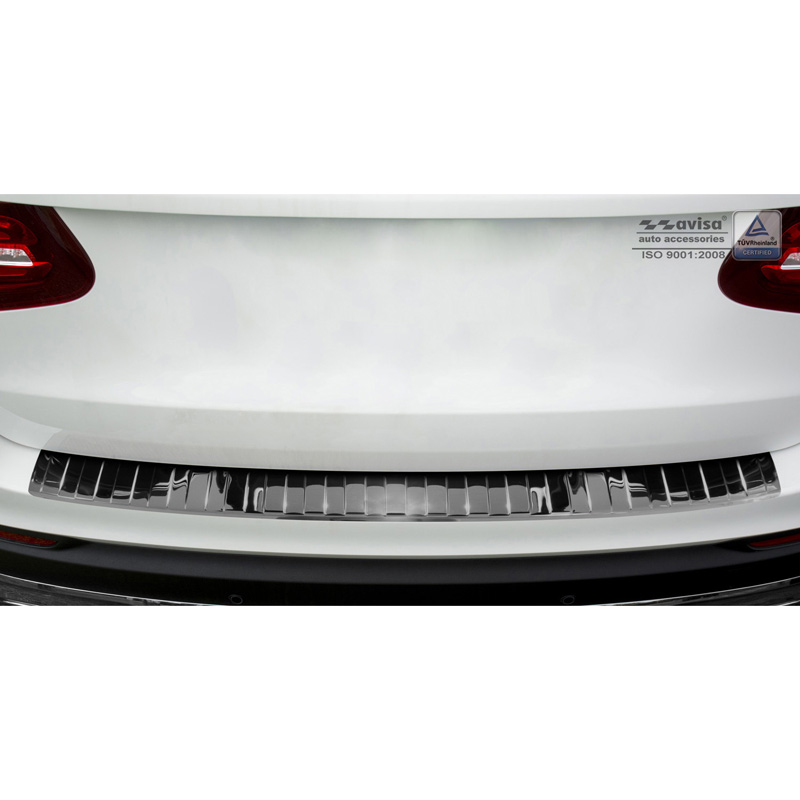 Black Mirror Stainless Steel Rear bumper protector  Mercedes GLC 2015-2019 & FL 2019- 'Ribs'