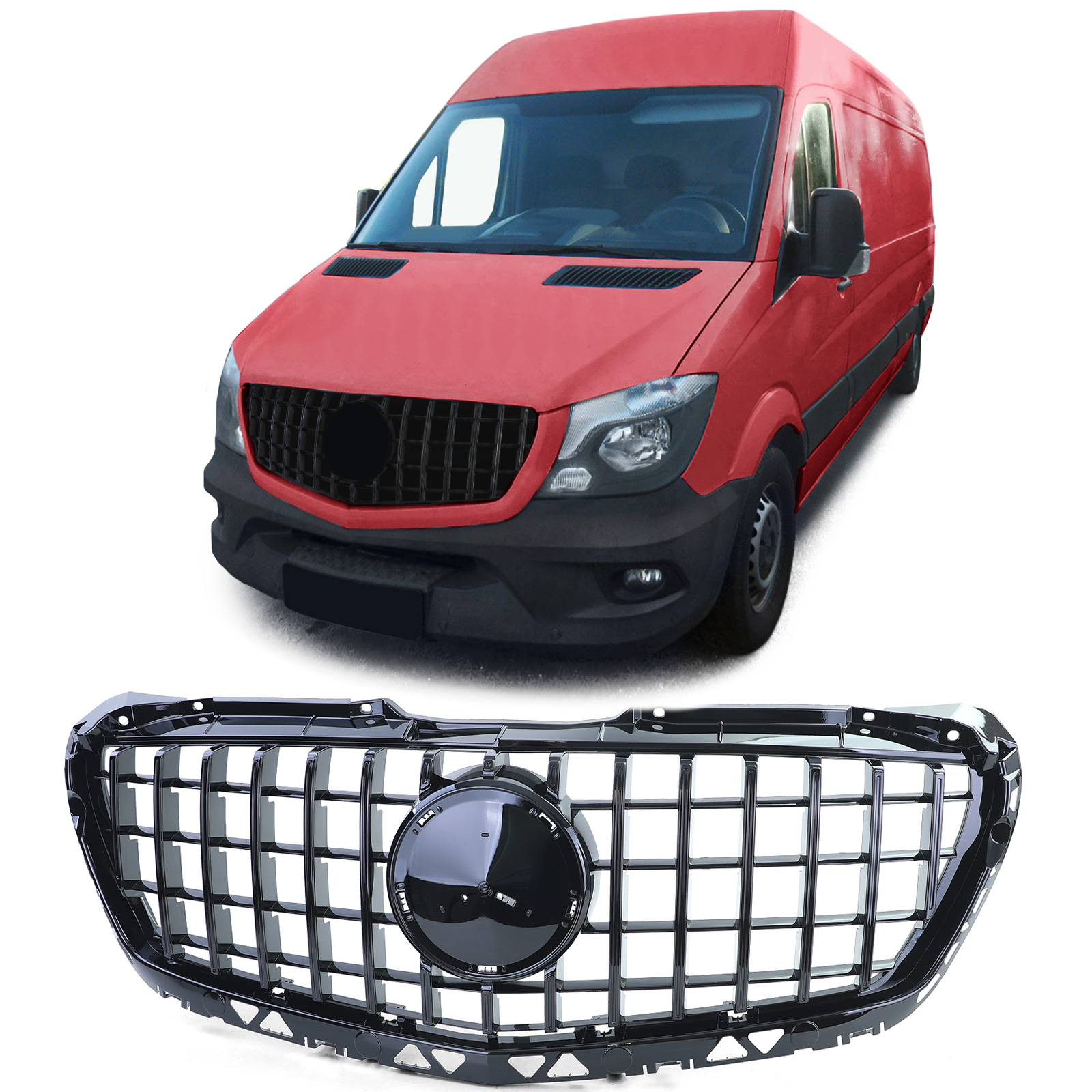Grill Mercedes Sprinter W906 Facelift 13-18 Zwart AMG Look