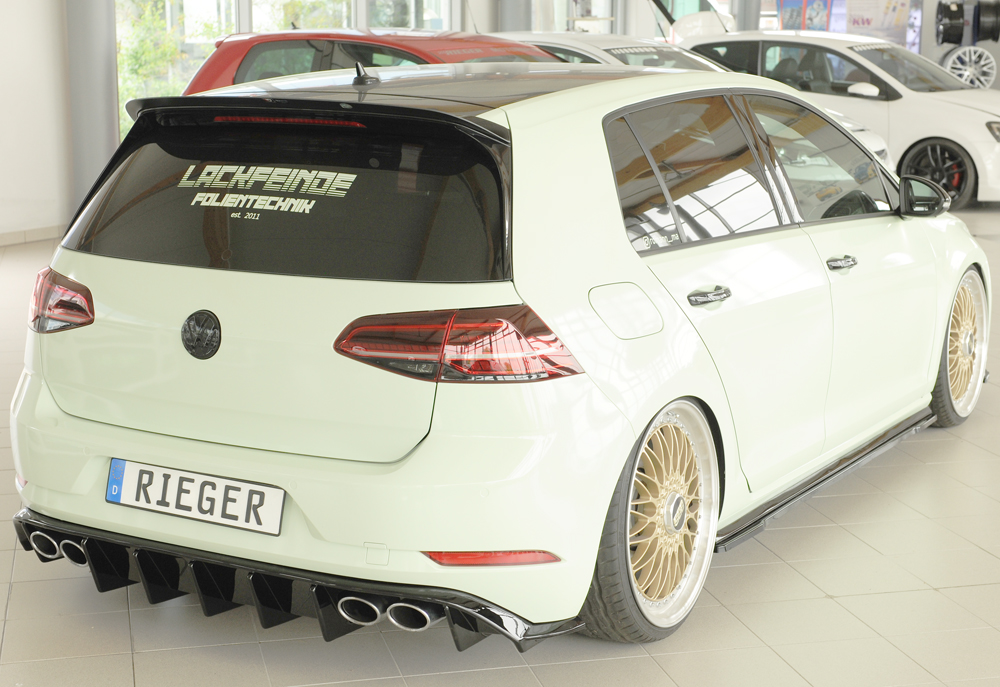 Diffuser Volkswagen Golf 7 R FL Rieger Glans Zwart
