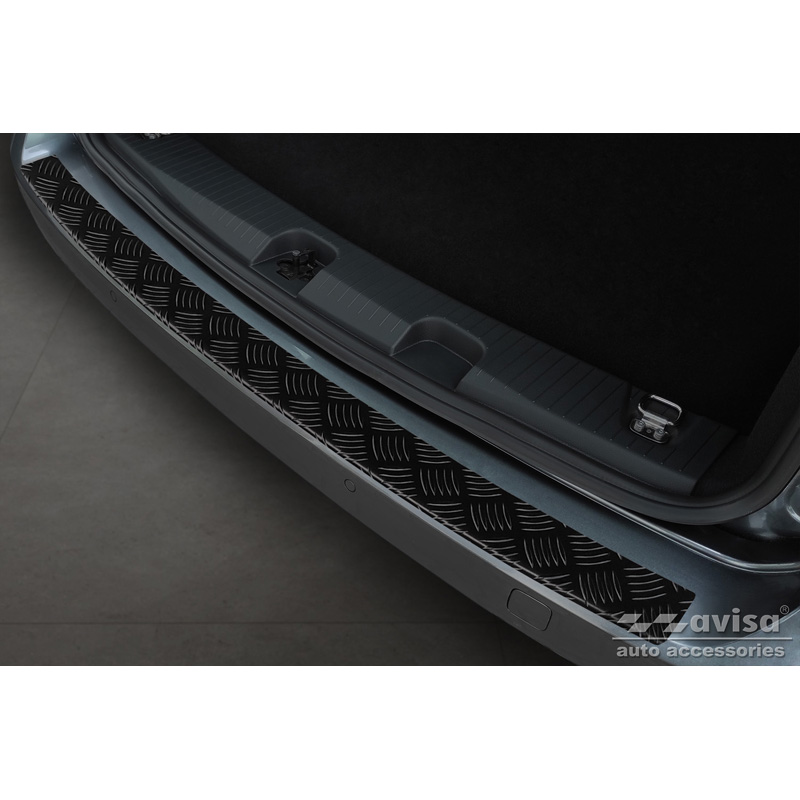 Matzwart Aluminium Achterbumperprotector  Volkswagen Caddy V 2020- 'Riffled Plate'