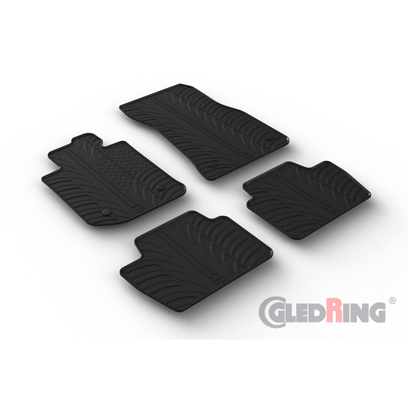 Rubber car mats set  BMW 4 Series (G22) Coupe 2020- (T profile 4-pieces + mounting clips)