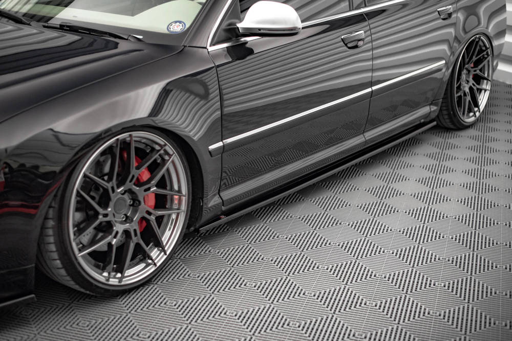Zijskirts Audi S8 D3 Glanzend Zwart