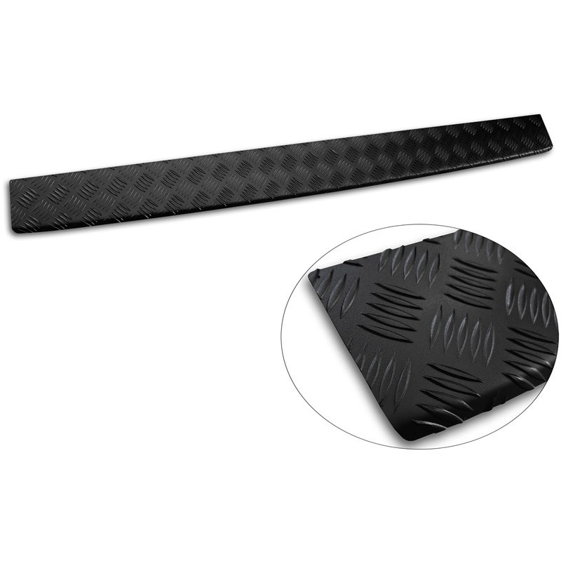 Avisa Matt Black Aluminum Rear bumper protector  Renault Trafic III / Nissan NV300 2014- / Opel Vivaro 2014-2019 & Fiat Talento 2016-2021 '3mm Riffled Plate'