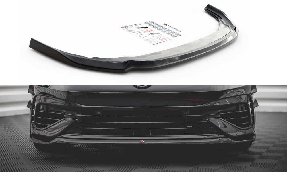 Voorspoiler V.6 Volkswagen Golf 8 R Maxton Glans Zwart