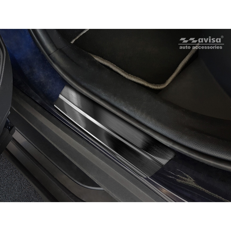Black Inox door sill protectors  Toyota RAV4 (5th Gen.) 2018- & Suzuki Across 2020- - 'Hybrid' - 4-pieces