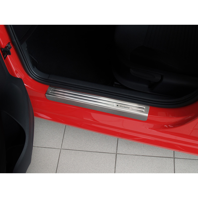 Inox door sill protectors  Volkswagen Polo 6R 2009-2014 & 6C 2014-2017 5-doors - 'Exclusive' - 4-pieces