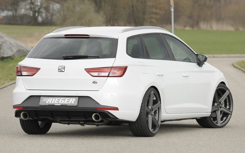 Diffuser Seat Leon F5 FR 5 dr. (ST) Rieger sportuitlaat links + rechts glans zwart