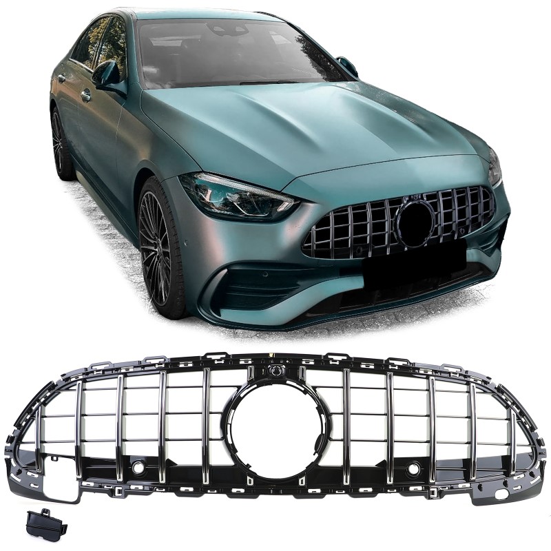 Grill Mercedes C-Class W206 (21-..) GT Look Chroom Zwart