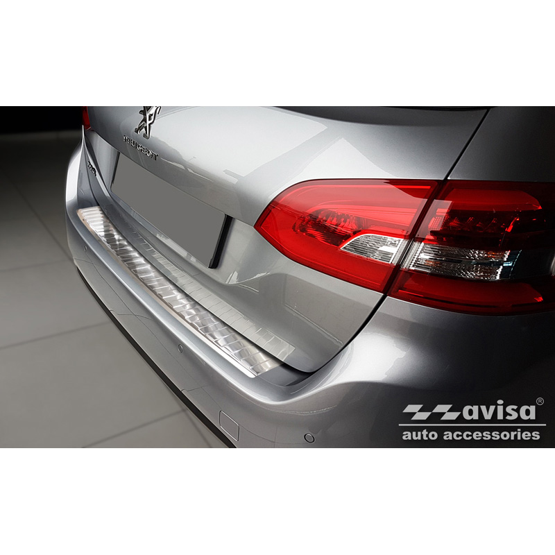 Stainless Steel Rear bumper protector  Peugeot 308 II SW 2013-2017 & Facelift 2017-2021 'Ribs'