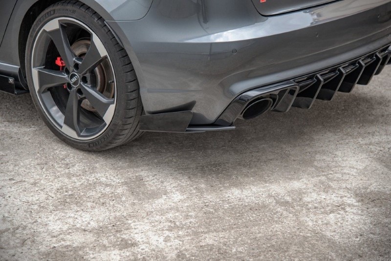 Duurzame Achterzij Spoilers + Glanzende Kleppen Audi RS3 8V Sportback