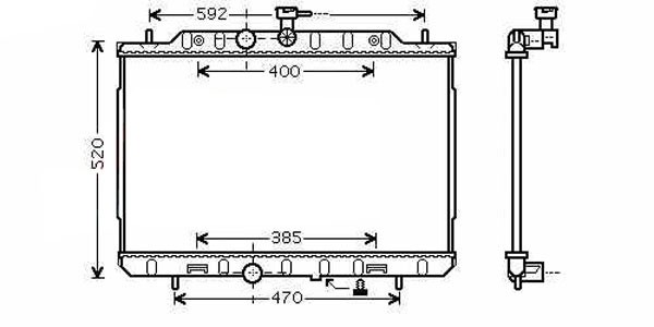 Radiator X-TRAIL 07->> 450x680x16 2.0I 16V +/-AC