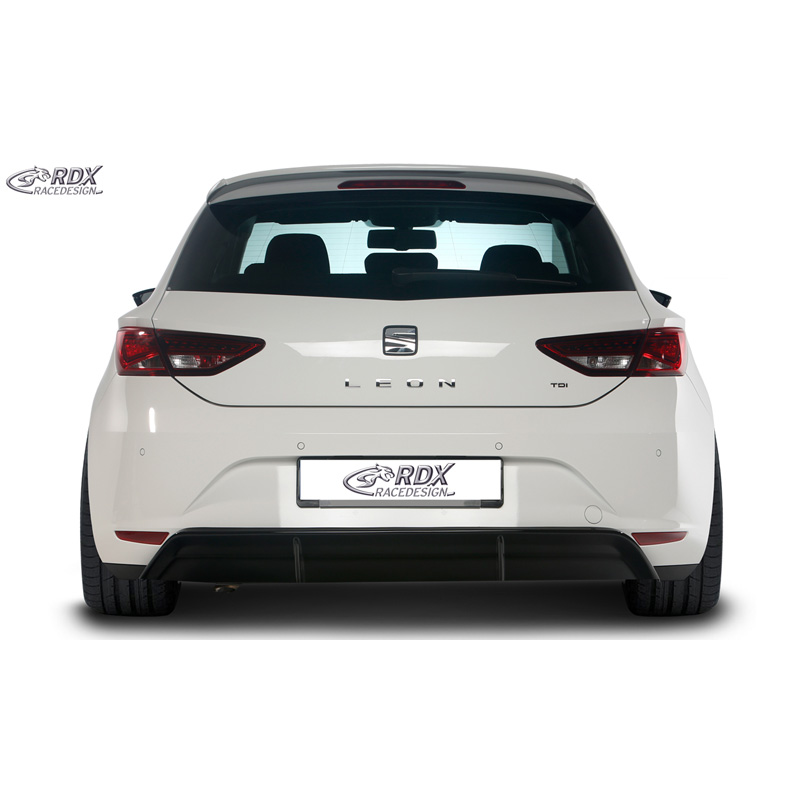 Rear bumper skirt 'Diffusor'  Seat Leon 5F SC/5-doors 2013-2017 excl. ST/FR/Cupra (ABS glossy black)