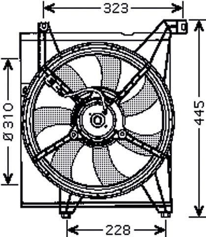Radiator FAN KIA CERATO 04->> 1.6I2.0I-16V