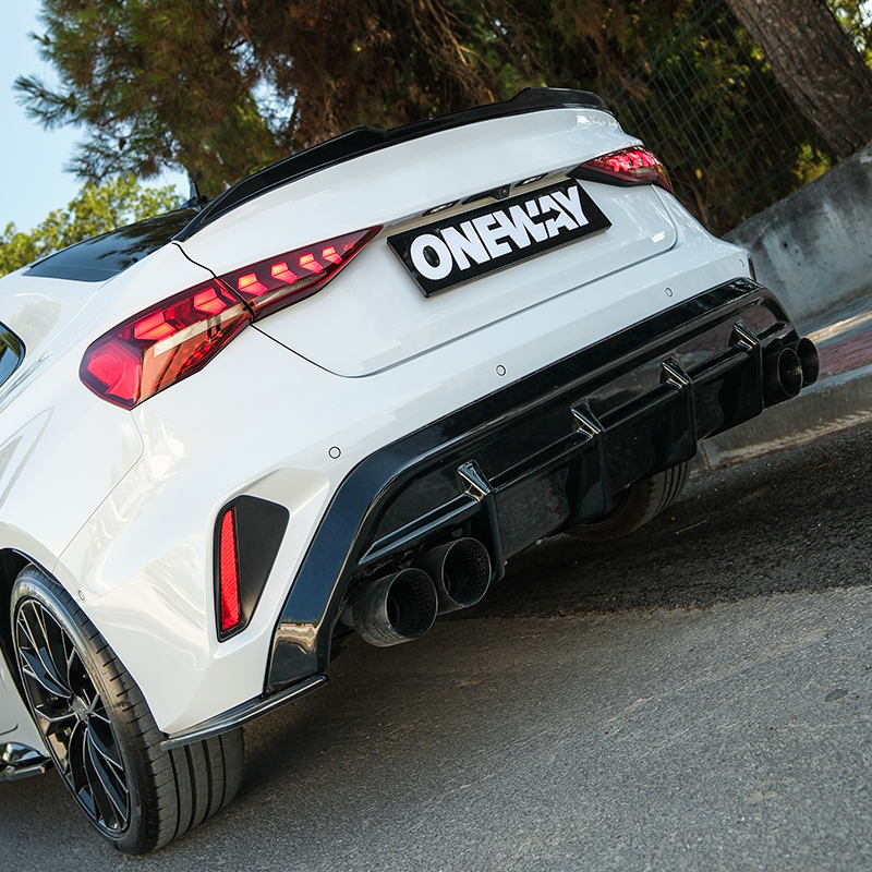 Oneway Heckschürzenansätze (Seitenteile) passend für Audi A3 (8Y) Limousine S-Line/S3 Facelift 2025- - Schwarz glänzend