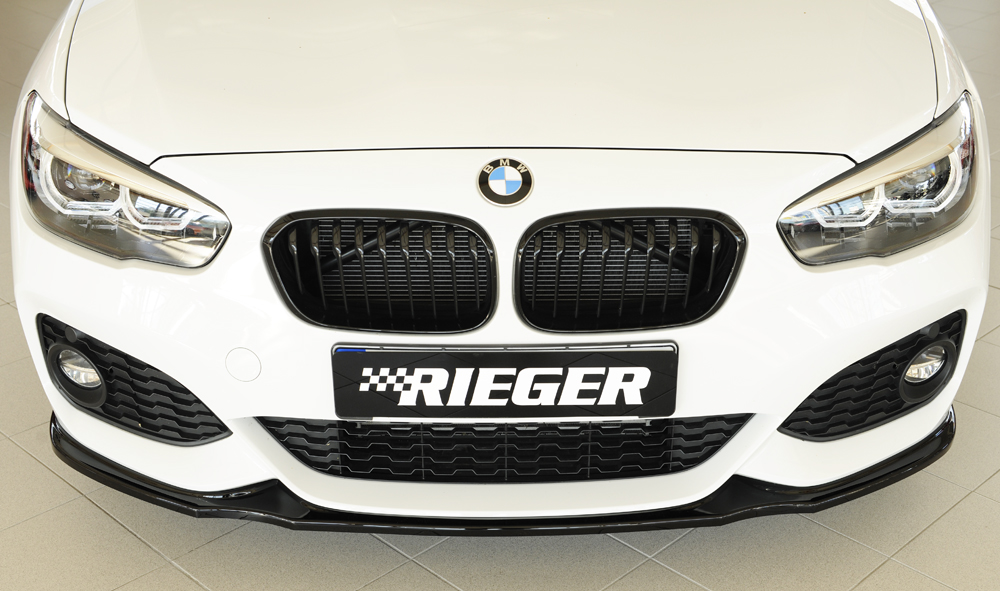 Voorspoiler BMW 1Serie F20/F21 2015-... Zwart Glans Rieger