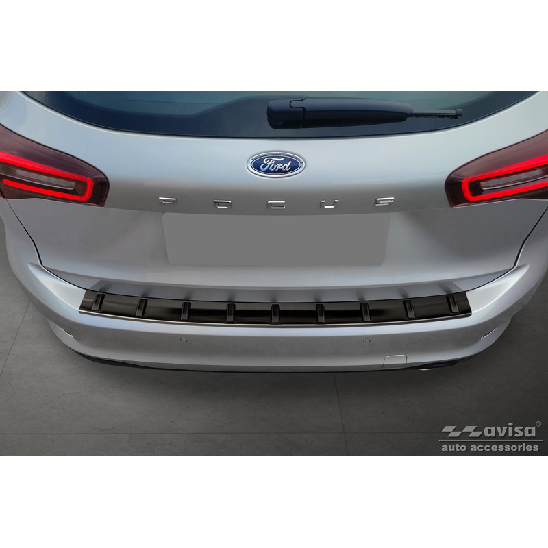 Zwart RVS Achterbumperprotector  Ford Focus IV Wagon incl. ST-Line 2018- 'STRONG EDITION'