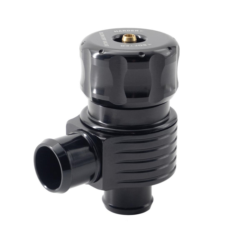 Simoni Racing Universele Blow-Off Valve Type 13 - voor benzineturbomotoren, met instelbare afblaasdruk - Aansluiting 22mm, Lengte 90mm, Diameter 48mm - Zwart