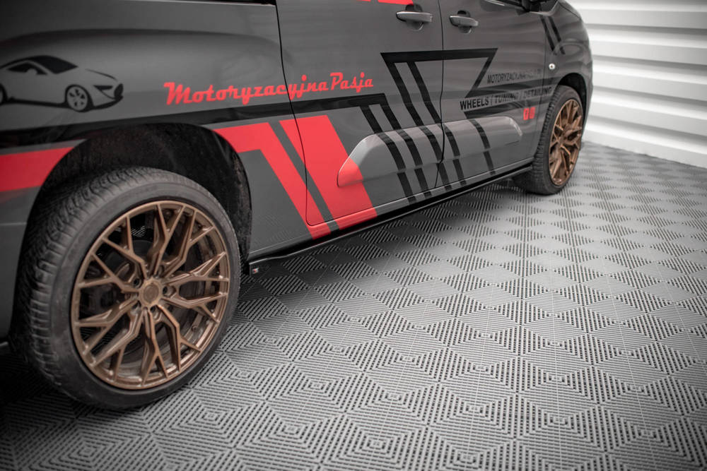 Zijskirts Peugeot Partner MK3 Maxton Glans Zwart