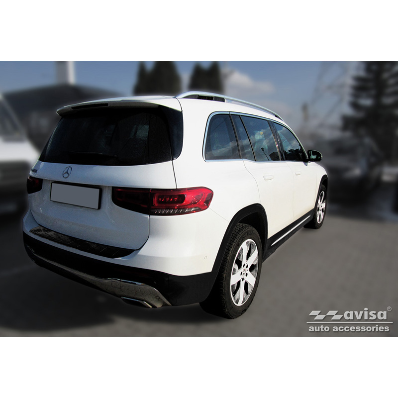 Black Stainless Steel Rear bumper protector  Mercedes GLB (X247) incl. AMG 2019- 'Ribs'