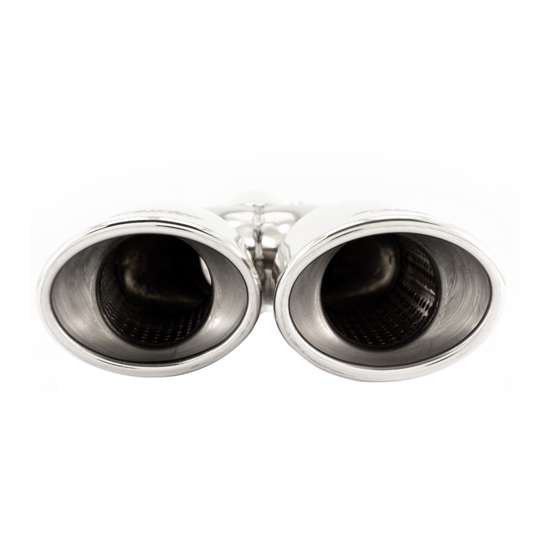 Simoni Racing Exhaust Tip Double Oval/Slanting Inox - 167x67xL220mm - Installation 37->57mm - Left