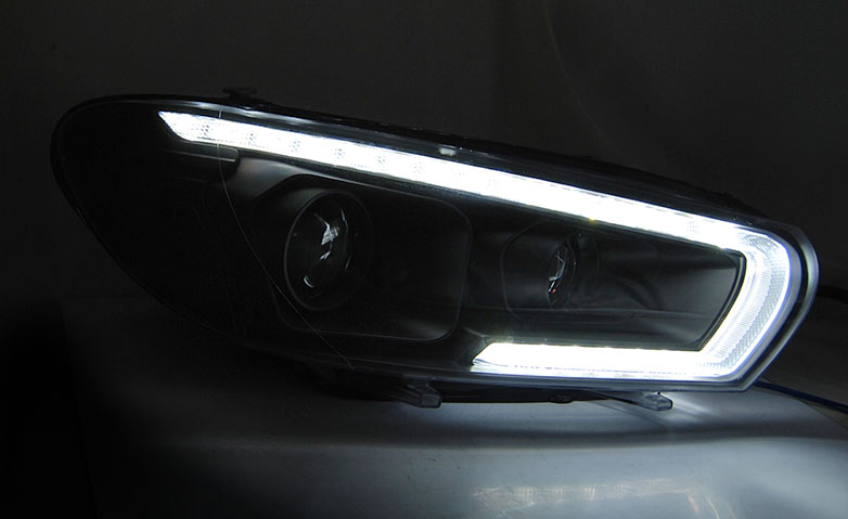 Headlights VW Scirocco lll 08-14 DRL Dynamic LED Zwart Xenon