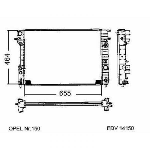 Radiator OPEL OMEGA B 94-99 653x460 2.53.0 16V+AC