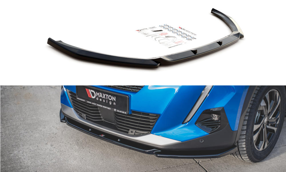 Voorspoiler  Peugeot 2008 MK2 19-.. Glans Zwart v.2