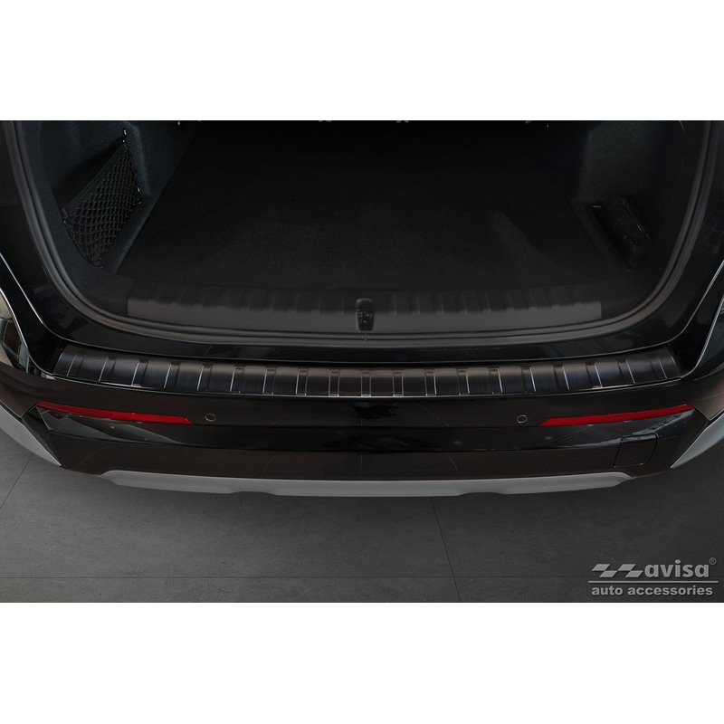 Black Stainless Steel Rear bumper protector  BMW X1 U11 / U11 xLine 2022- 'Ribs'