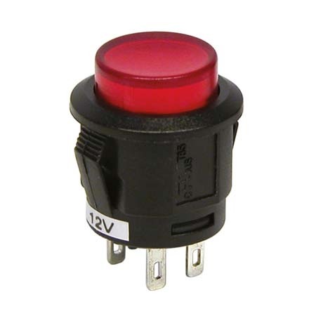 Drukschakelaar Rood 12V 20A